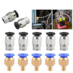 3D Straight Printer Fitting Push to Connect PC4-M10 + PC4-M6 Quick Fitting 10Pcs