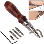 Tool Leather Craft Edge Press Kit Adjustable Leather Stitching Groover Crease