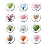 12pcs Magnets Tree Of Life Glass Stickers Whiteboard Decoration Fridge