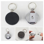 2x Heavy Duty Metal Chain Retractable Pull Key Ring Belt Clip ID Card Holder A