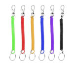 Retractable Plastic Spring Coil Spiral Stretch Key Ring Chain Keyring spiral