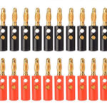 20/40/60 BlackRed Connector 4mm Gold Plated Banana Audio Speaker Plugs Connector