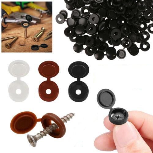 100/200pcPlastic Screw Cover Caps Holes Cams Furniture Kitchen Button Nuts Bolts