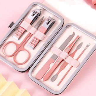 7PCS Manicure Pedicure Set Stainless Nail Clippers Kit Cuticle Grooming Case
