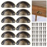 6-24X Cupboard Door Cabinet Cup Drawer Furniture Retro Antique Pull Shell Handle - Image 7