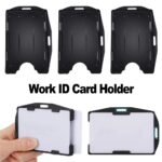 10x Black Open Face Double Sided Rigid Plastic ID Access Card Badge Holder - Image 7
