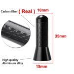 1.3 Black Carbon Fiber Screw Short Antenna Car AM/FM Radio SignalAerialMast - Image 2