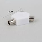 1-7X TV Antenna Splitter 1Male Plug To 2Female 9.5 Video Double Y Shape Adapter - Image 3