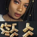 20pcsDreadlock Hair Braid Cuff Clips Bead Ring Wrap Adjustable Jewellery GoldSet - Image 7