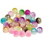 60X Crackle 8mm Beads Acrylic Plastic Round Mixed Crackled Jewellery Making New - Image 5
