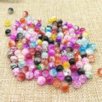 60X Crackle 8mm Beads Acrylic Plastic Round Mixed Crackled Jewellery Making New - Image 6