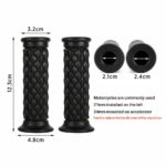 Black Universal Motorcycle Rubber Gel Hand Grips For 7/8in 22mm Handlebar Bike - Image 2
