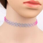 Hippy 90s Stretch Tattoo Elastic Boho Choker Necklace Bracelet Cord Retro Gothic - Image 5