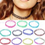 Hippy 90s Stretch Tattoo Elastic Boho Choker Necklace Bracelet Cord Retro Gothic - Image 2