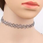 Hippy 90s Stretch Tattoo Elastic Boho Choker Necklace Bracelet Cord Retro Gothic - Image 6