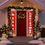 Merry Christmas Banner Flag Door Curtain Hanging Ornament Xmas Party Decoration - Image 3