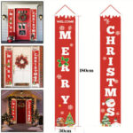 Merry Christmas Banner Flag Door Curtain Hanging Ornament Xmas Party Decoration