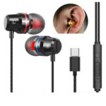USB C Type-C Wired Headphone Stereo In-Ear Headset Wire-controlled Earphone Mic
