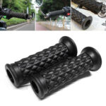 Black Universal Motorcycle Rubber Gel Hand Grips For 7/8in 22mm Handlebar Bike