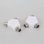 1-7X TV Antenna Splitter 1Male Plug To 2Female 9.5 Video Double Y Shape Adapter