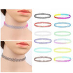 Hippy 90s Stretch Tattoo Elastic Boho Choker Necklace Bracelet Cord Retro Gothic