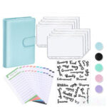 A6 PU Leather Notebook Binder Budget Planner Organizer Cover Cash Pockets Sheets
