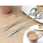 1/2/4X Long Handled Stainless Steel Coffee Spoon Cold Drink Ice Cream Tea Spoon