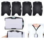 10x Black Open Face Double Sided Rigid Plastic ID Access Card Badge Holder