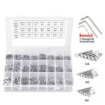 1080pcs M2 M3 M4 M5 Stainless Steel Hex Socket Button Head Bolts Screws Nuts Kit