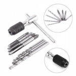 9X Hand Screw Tap Set M3/M4/M5/M6 Reamer+Twist Drill Bits+Wrench Tool AU Stock