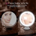10X Magnifying Makeup Mirror With LED Light Cosmetic 360 Rotation Flexible - Image 6