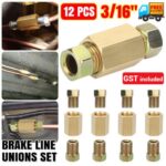 12Pcs 3/16  Brake Line (3/8-24 Inverted) Brake Line Fittings and Brass Unions