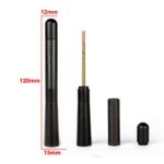 12cm Black Carbon Fiber Screw Short Antenna Car AM/FM Radio Signal Aerial Mast - Image 2