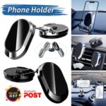 1/2x Universal Alloy Folding Magnetic 360d Car Phone Holder Foldable Phone Mount