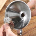 1/3xStainless Steel Funnel Oil Liquid Funnel Metal Funnel with Detachable Filter - Image 4