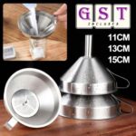 1/3xStainless Steel Funnel Oil Liquid Funnel Metal Funnel with Detachable Filter