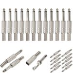 1/4'' 6.35mm Male Mono Monaural Audio Cable Jack Connector Plug Kit 10pcs/pack - Image 4