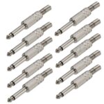 1/4'' 6.35mm Male Mono Monaural Audio Cable Jack Connector Plug Kit 10pcs/pack - Image 5