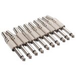 1/4'' 6.35mm Male Mono Monaural Audio Cable Jack Connector Plug Kit 10pcs/pack - Image 7