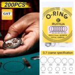 200pcs 16-34mm 0.7mm Rubber O-Ring Watch Back Seal Gasket Repair Back Case Cover