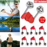 20/80 X Ring Fishing Alarm Bells Plastic Clip Bite Double Rod Best Hot Red