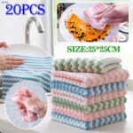 20 Microfibre Cleaning Cloth Microfiber Dish Car Glass Kitchen Towel Washing Rag
