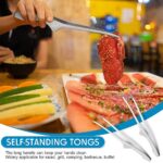 2PCS Japanese Style Stainless Steel Grill Tongs Kitchen Camping Barbecue Buffet - Image 4