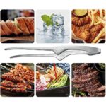 2PCS Japanese Style Stainless Steel Grill Tongs Kitchen Camping Barbecue Buffet - Image 3