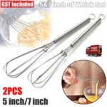2PCS/SET Mini Wire Kitchen Whisks Egg Whisk Gravy Sauce Mini Whisk Kitchen Tool