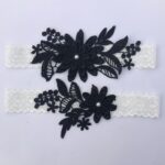 2Pc Wedding Bridal Garter Set Lace Floral Satin Tossing Bowknot Keep and Throw - Image 2