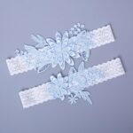 2Pc Wedding Bridal Garter Set Lace Floral Satin Tossing Bowknot Keep and Throw - Image 6