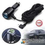 2 in 1 Dash Cam Car Charger Double USB Fast Charging Laptop Lighter Power Cable