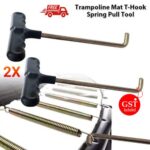 2pcs Trampoline Mat Spring Pull Tool Tent Peg Puller T-Hook Spring Puller Tool