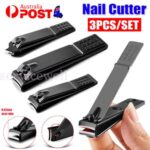 3Pcs Manicure Nail Cutter Steel Nail Clipper Cutter Toenail Trimmer Buffer Block